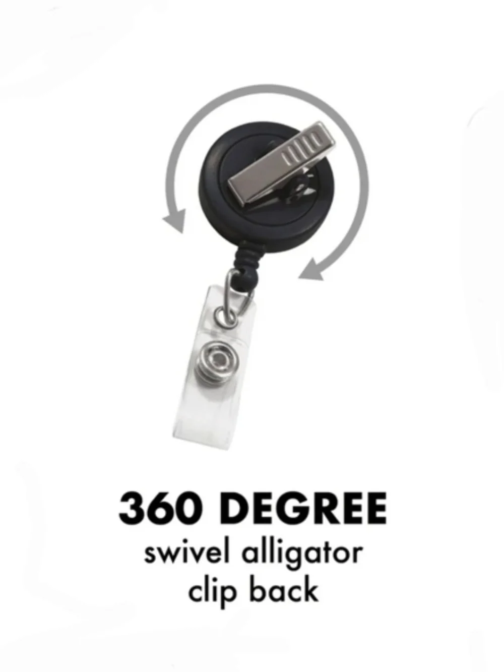 Retractable Badge Reel 2-Pack - Black & Chrome BNIB
